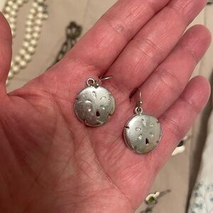 Silver Sand Dollar Earrings